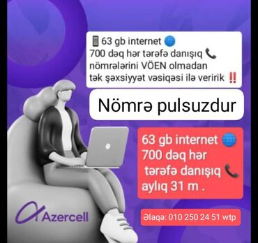 bakcell 12 manatliq internet paketi: Nömrə: ( 010 ) ( 2390250 ), Yeni