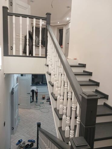 Деревянные лестницы: Деревянная лестница Для дома, Бесплатный замер, Форма лестницы: Много-маршевая, Стиль: Классический — 10