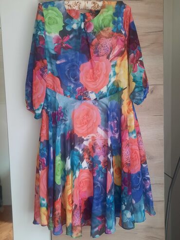 braon haljina za pul xl mid: XL (EU 42), bоја - Šareno, Drugi stil, Dugih rukava