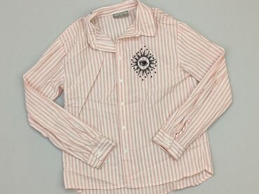 długie skarpety z paskami: Koszula 10 lat, stan - Idealny, wzór - W paski, kolor - Różowy