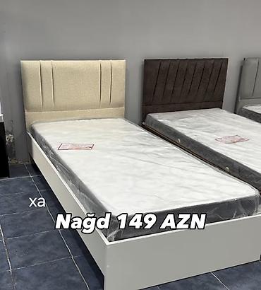 televizor mebelleri: Tək nəfərlik çarpayı və döşək dəsti - Müasir dizaynlı yumşaq başlıq - — 1