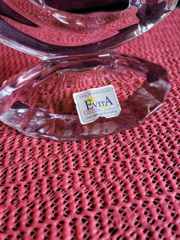 Ostali kućni dekor: Svecnjak nov kristal,led kristal 90te. Visina. 19/10cm — 13