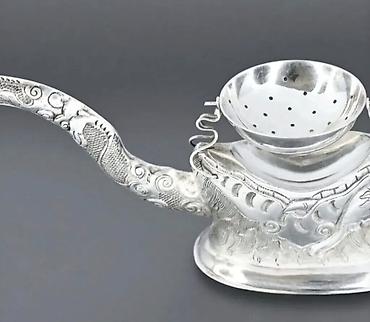 дракон: Серебро 900 проба "ДРАКОН"-ситечко для чая (1950 г.) 900 проба, на — 3