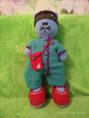 детский одежда бишкек: Вязанная игрушка кошка крючком,связана с любовью,одежда