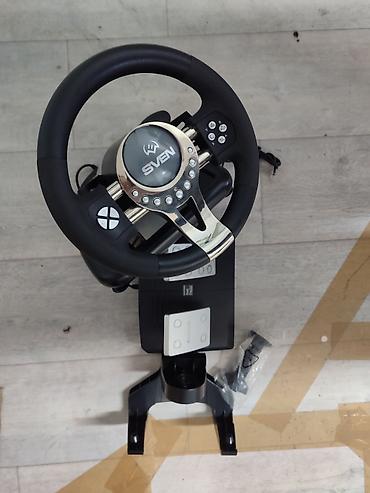 SVEN GC W-800 ИГРОВОЙ РУЛЬ Блок педалей. Крепежная скоба. Диск с