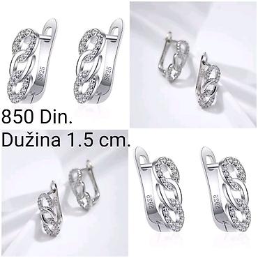 plamen amity 1: Posrebrene minđuše od hirurskog čelika sa žigom S925, dužina 1.5 cm — 2