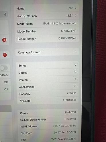 aypet mini 6: Apple iPad mini (6-cı nəsil) – 256 GB Xüsusiyyətlər: - Model adı — 3