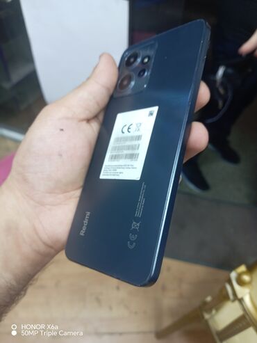 sumqayit telekom: Redmi Note 12, 128 GB, rəng - Qara, Zəmanət, Düyməli, Sensor