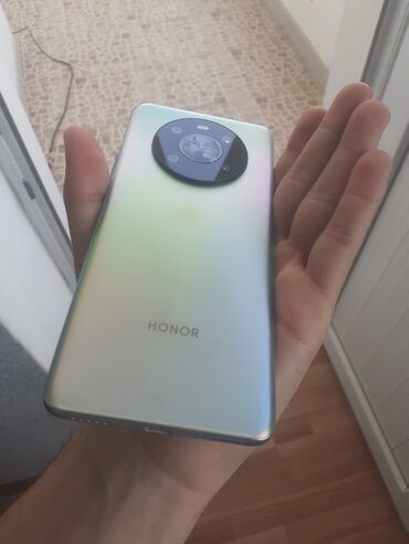 honor telfon: Honor X9, 128 GB, rəng - Qızılı, Sensor, Barmaq izi, Simsiz şarj
