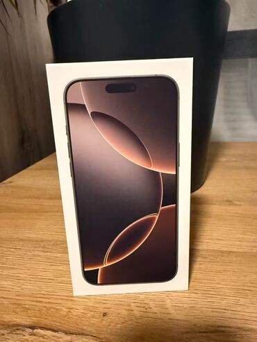 Apple iPhone: IPhone 16 Pro Max, 256 GB, Desert Titanium, Zəmanət, Barmaq izi, Simsiz şarj