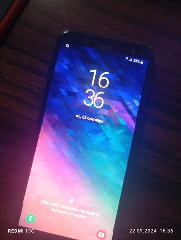 samsung 55: Samsung Galaxy A6, Б/у, 32 ГБ, цвет - Черный, 2 SIM