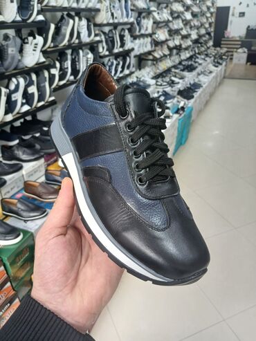 высокие мужские ботинки: Kişi idman üslublu dəri ayaqqabısı - Material: üst hissə təbii dəri