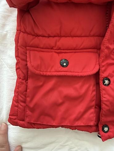 air 11: Детская зимняя куртка Moncler, красная. - Теплая стеганая модель с — 7