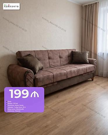 Divan - Ölçü: 210 sm - Mexanizm: açılan, bazalı - Yastıqlar: 2 ədəd