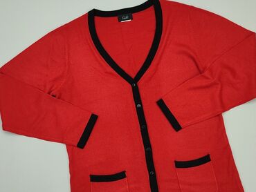 czerwona bluzki w serek: Kardigan, 4XL, stan - Idealny
