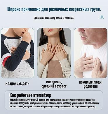 Ингаляторы, небулайзеры: Компрессорный ингалятор небулайзер Микронное распыление — 3