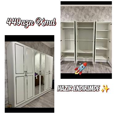 iwlenmiw dolab: Yeni, 4 qapılı, Güzgülü, Ağ, Taxta, Açılan, Düz dolab — 2