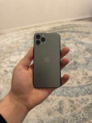 Apple iPhone: IPhone 11 Pro, 64 GB, Matte Midnight Green, Barmaq izi, Face ID