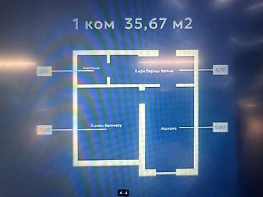 49: 1 комната, 36 м², Ошский рынок / базар Элитка, 5 этаж — 2