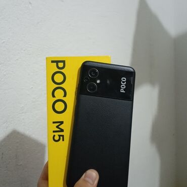 наушник оригинал: Poco M5, Колдонулган, 128 ГБ, түсү - Кара, 2 SIM