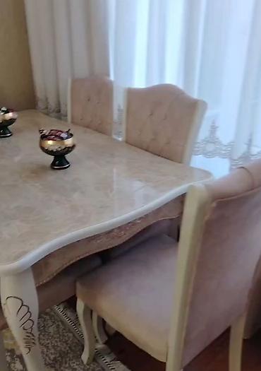işlənmiş masa və oturacaqlar: Qonaq otağı üçün, İşlənmiş, Açılan, Dördbucaq masa, 6 stul — 4