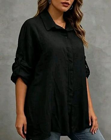 pull bear rs: Košulja od lana za punije dame,krojena komotno za udobno svakodnevno — 2