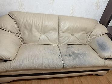 кресло с реклайнером: Комплект мягкой мебели: кожаный диван и кресло в классическом стиле — 3