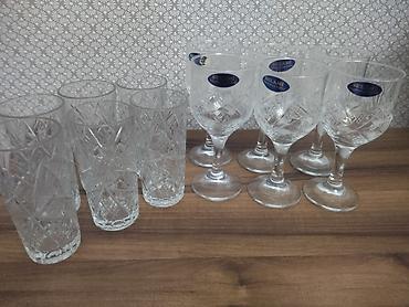 xrusta: SELAMİ Paşabahçe Kristal dəsti - Komplekt: 12 ədəd - 6 ədəd ayaqlı — 1