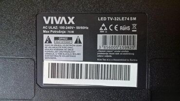 Aksesoari za TV i video: VIVAX smart led TV 32" 32LE74SM u delovima Main-Power board TP — 2