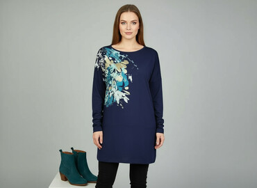 elegancka tunika plus size: Tunika damska, rozmiar S