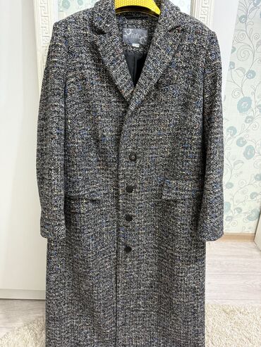 пальто чёрное: Пальто, Осень-весна, Длинная модель, 5XL (EU 50)