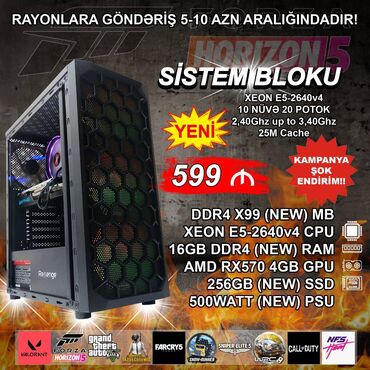 komputer uzre is elanlari: Sistem Bloku "Revenge DDR4 Gaming Core i7 5820K Rx570” ⭐Tək Sistem
