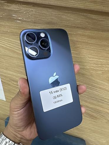 redmi note 17 pro max: IPhone 15 Pro Max, 512 ГБ, синий цвет (Titanium Blue). На наклейке — 2