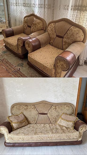 islenmis divan: Б/у, Диван, 2 кресла, Диван, Раскладной — 1