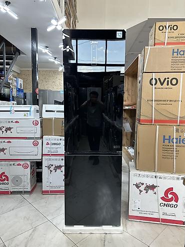 Холодильники: Холодильник Midea Nature Collection с зеркальной черной дверью и — 16