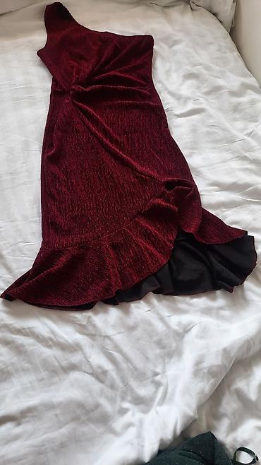 pantalone helanke: Elegantna bordo haljina na jedno rame - Fason: uska silueta do — 6