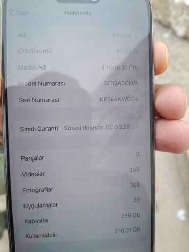 kontakt home iphone 14 pro: IPhone 15 Pro, 256 GB, Gümüşü, Sənədlərlə