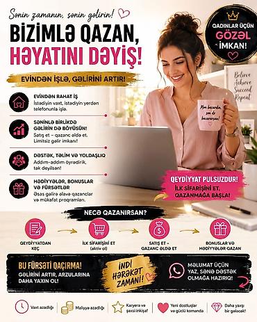 part time is vakansiya: Satış agentləri, Təcrübəsiz, Onlayn iş — 2
