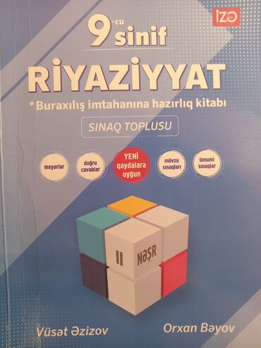 raqif mərdanov cavabları: İzə 9cu sinif riyaziyyat. Kitabın içərisi yazılmayıb təzədir. Kitabın