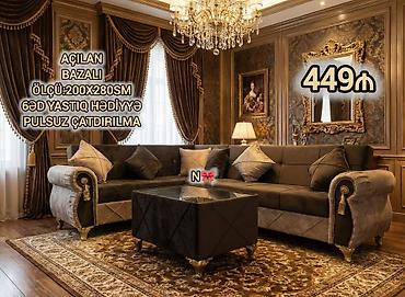 Sifarişlə mebel: Künc divan, Qonaq otağı üçün, Parça, Bazalı, Açılan, Kitab — 1