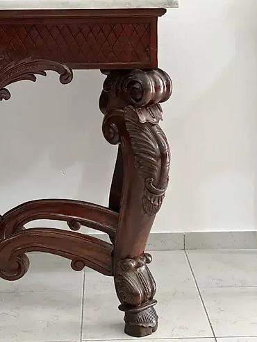 dupli lavabo sa ormaricem: Veliki konzolni sto sa mermerom / stilska konzola 🪑✨ Dobro stanje. 🏠 — 10