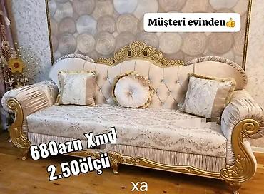 divan uzduyu: Klassik üslubda 3 nəfərlik divan. - Ölçü: 2.50 m (şəkildə qeyd — 1