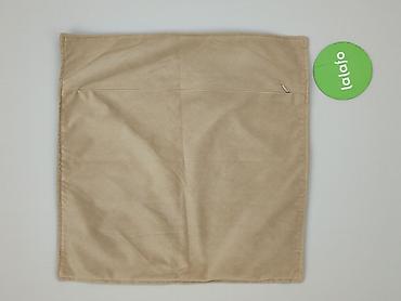 obrus tablecloth: Beżowa poszewka dekoracyjna na poduszkę - Wzór: przeszycia tworzące — 3