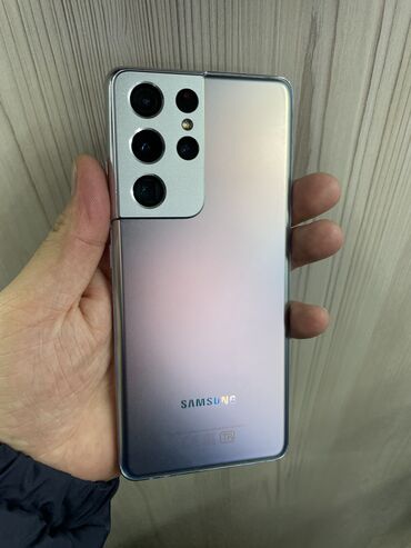 Samsung: Samsung Galaxy S21 Ultra 5G, Б/у, 256 ГБ, цвет - Серебристый, 2 SIM