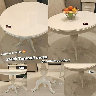 masa satisi: Mətbəx üçün, Yeni, Açılmayan, Yumru masa, 4 stul — 2