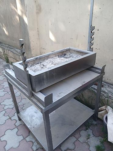 Оборудование для ресторанов, кафе: Paslanmayan poladdan manqal və iş masasından ibarət peşəkar şiş-kabab — 3