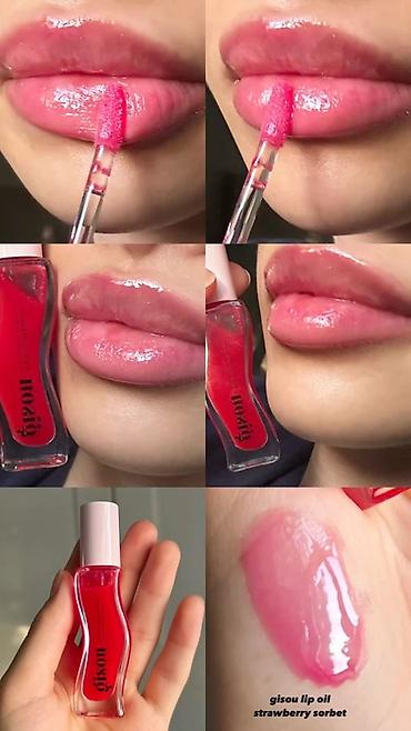 красить: Gisou Lip Oil — оттенок Strawberry Sorbet Самое крутое масло для губ — 1