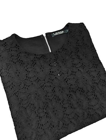 Majice kratkih rukava: RALPH LAUREN Crna Čipkana Bluza/Majica - L (Original). Prekrasna — 6
