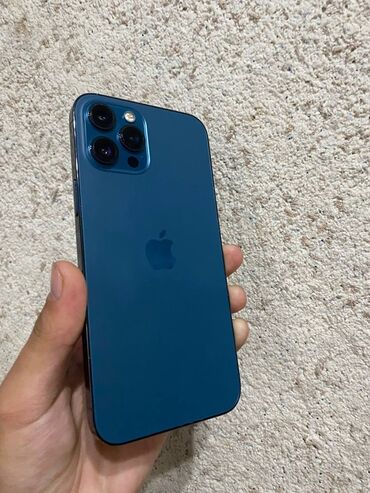 телефон айфон 16 про макс: IPhone 12 Pro Max, Колдонулган, 128 ГБ, Pacific Blue, Кулакчындар, Коргоочу айнек, Каптама, Бөлүп төлөө менен, 92 %