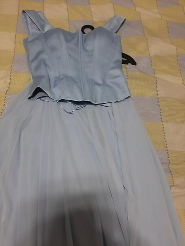 light blue: Вечернее платье, Длинная модель, Шифон, Без рукавов, Корсет, M — 2